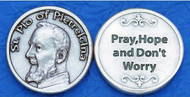 Saint Pio of Pietrelcina Pocket Token. Silver Ox Medal. Made in Italy