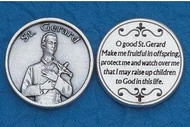 Saint Gerard Pocket Token. Silver Ox Medal with prayer to St. Gerard on back of token. Made in Italy