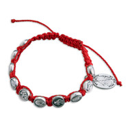 St Roch Red Bracelet. Bracelet comes carded. 