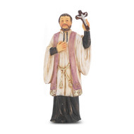 St Robert 4" Statue. During his lifetime he was regarded as one of the most enlightened of theologians and was named a doctor of the church by Pope Pius XI in 1931. He is one of the patron saints of catechists and catechumens. This 4" statue is finely detailed and expertly sculpted by Barbara Tortolani, A New England artisan noted for exquisite life-like detail that she portrays in all her creations. They are crafted in cold cast resin and hand painted for fine detail resulting a a venerable gift to be always cherished