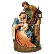 25.5" Holy Family with Mary Seated and Jesus in her Lap. This resin/stone statues stands 25.5"H. 