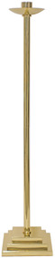 Paschal Candle Holder is Solid brass. 48˝H., 10˝ 3 step base, 1-1/2˝ socket.