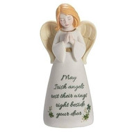 4" Praying Irish Angel. "May Irish angels rest their wings right beside your door." Polyresin material. Dimensions: 1.25"H 0"W 0"D 2"L