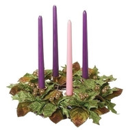 15"D Gold Holly Candle Wreath Taper, Candles Not Included