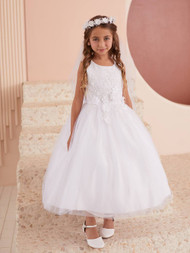 3D Lace Bodice Dress with Tulle Skirt 