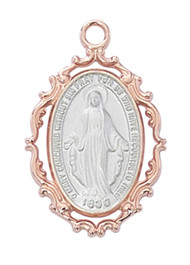 Scalloped Rose Gold Miraculous Medal