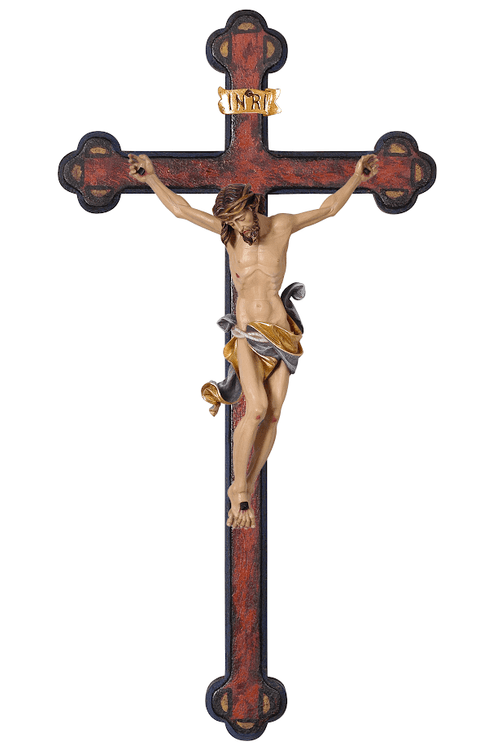 Leonardo Baroque Italian Woodcarved Wall Crucifix