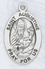 Patron Saint of Theologians ~ Sterling silver 7/8" oval medal with a 20" genuine rhodium plated chain. Medal comes in a deluxe velour gift box. Engraving option available.

 