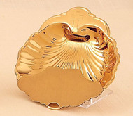 Baptismal shell with finger ring. 5" diameter. 24KTGold plate/lacquer. Engraving Option