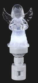 Praying Angel Acrylic Night Light. White LED. Dimensions: 7.375"H x 2.75"W x 2.875"D