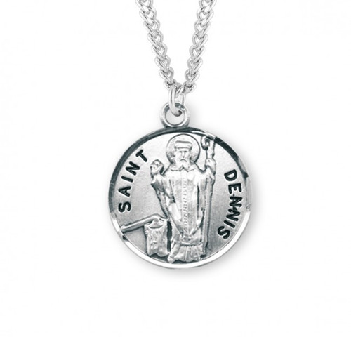Sterling Silver Round St Dennis Medal - 20" Chain - St. Jude Shop, Inc.