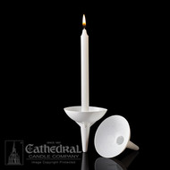 Plastic Handle/Holder Bobeches (Drip Protectors). Sold in boxes of 100. For candle diameter 3/8" - 1/2". Candles not included