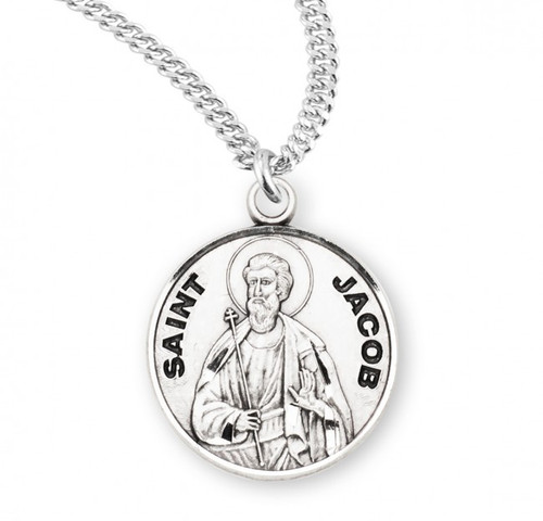 Sterling Silver Round St Jacob Medal - 20" Chain - St. Jude Shop, Inc.