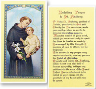 St. Anthony, Unfailing Prayer Laminated Holy Card