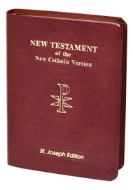 A completely new Catholic translation in conformity with the Church's translation guidelines, the New Catholic Version is intended to be used by Catholics for daily prayer and meditation, as well as private devotion and group study as an alternative to other translations currently available. This faithful reader-friendly translation of the New Testament was prepared by the same team as the NCV Psalms released in 2002 and widely acclaimed for its readability and copious, well-written and informative notes. This St. Joseph Edition with photographs and maps of the Holy Land and many other Bible helps, including the words of Christ in red, features a burgundy leather cover and gilded edges. Gift Boxed.