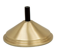 10 1/2" base with plug for Processional Torch K437. Brass, Satin finish with adapter plug for shaft