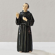 3.5" figure of St. Maximilian with prayer card.  Resin/Stone mix