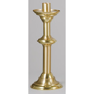 Paschal Candle Stand Style 1932 - Short Size 30" Tall, 12" diameter base with 1-15/16" socket. Crafted of solid brass, hand finished in a combination of bright and satin surfaces then protected with a bronze lacquer.  Paschal Stands will be shipped with a standard sized 1-15/16" socket. Other sizes are available up to 3" with no additional charge. Please write in alternate socket size

