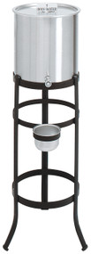 Holy Water Tank and Stand. 5 or 6 gallon capacity. Stands 41" Height. Stand is antique black. 16" leg spread 