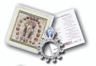 Rosary Finger Rosary, with Gold Stamped Holy Card. Packaged in a Clear Soft Pouch, 3" x 3" Made in Italy