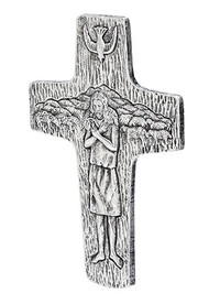 7.5" Pectoral Wall Cross (replica of Pope Francis') 7.5"H X 5"W. Resin Stone mix. 