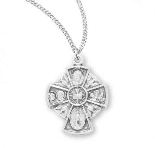 Sterling Silver Small 4-Way Medal - 18" Chain - St. Jude Shop, Inc.
