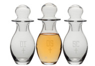 Chrismal Set of Lead Crystal Bottles with 10 ounce capacity each, Height: 7"