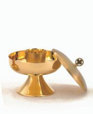 24 KT Gold Intinction Set - Height: 6". Holds 175 Hosts. Diameter: 6". Inner Cup Height: 2 1/4". 3 Ounce Capacity