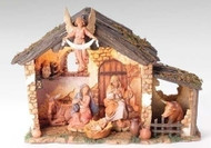 Nativity Scene consists of a 6 piece - 5" Centennial Figurines and Lighted Stable. Exclusive Inspirational Fontanini™ Nativity Set. Can be used on a table top or displayed under your tree to add the perfect touch to your holiday decorating. Nativity is meticulously crafted with unique detailing and coloring. Stable Dimensions: 10" H X 14" W X 6.5" D 

You are able to choose future pieces from the wide selection Fontanini offers