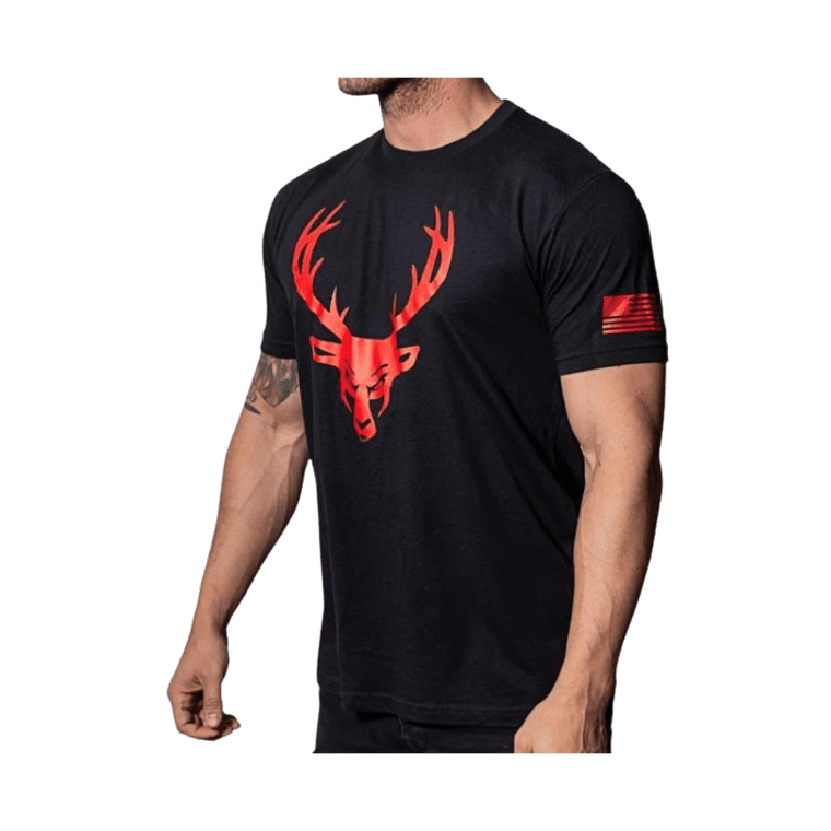 Bucked Up Black/Red Flag T-Shirt