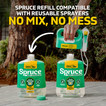 Spruce refill is compatible with reusable sprayers. No mix, no mess.