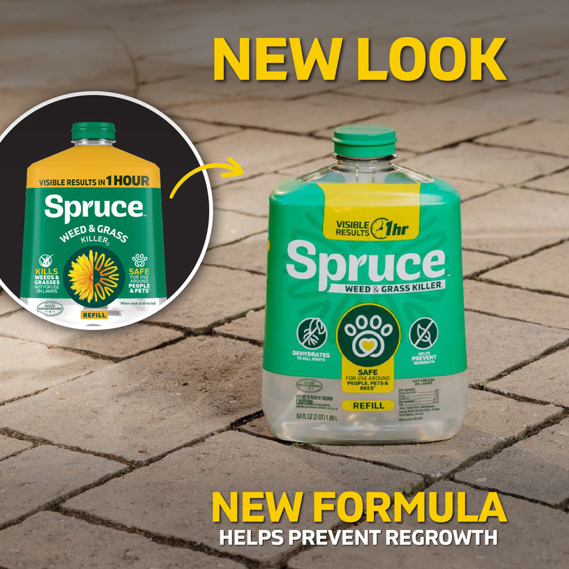 Spruce has a new look, and a new formula that helps to prevent regrowth.