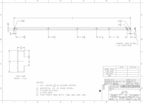 SLIDE BED 72 CLEAR DICHROMATE