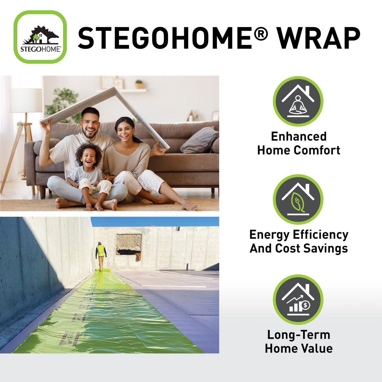 SELLS ELITE WRAP CLIMATE D30 10.5号 StegoHome® Wrap 10-Mil Vapor Retarder 14' X 105'