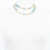 Aqua Marine Baroque Pearl Necklace