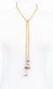 Baroque Pearl Chocolate Moonstone Lariat Necklace