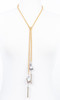 Gray Baroque Pearl and Sterling Tassel Necklace