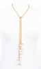 White Pearl Cluster Lariat Necklace