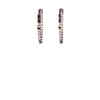 Sleek Oxidized Sterling CZ Hoop Earrings