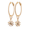 Bagette Flower Hoop Earrings