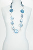 Denim Tone Mother of Pearl Belt Necklace