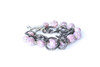 Pink Stone and Gunmetal Bracelet