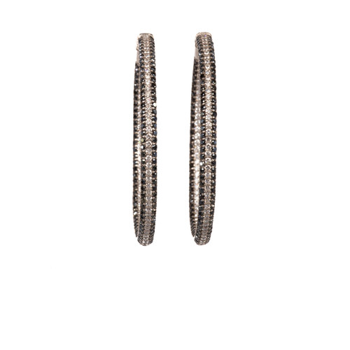 Large Spinel CZ Hoop Earrings