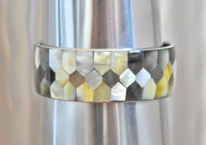 Silver Tone Mosaic Bangle