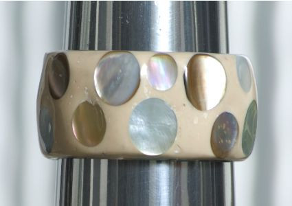 Taupe Circle Mosaic Bangle
