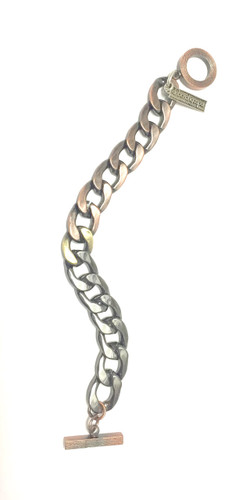 Mens Toggled Heavy Mixed Link Bracelet