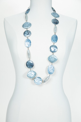 Denim and Agate Belt Necklace
