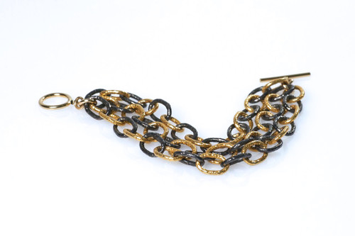 Gold and Gunmetal Link Bracelet