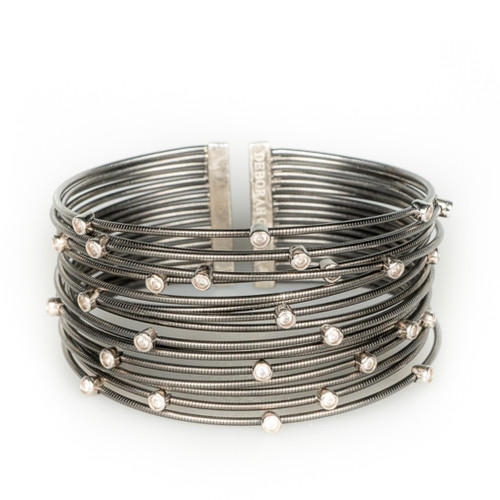Oxidized Sterling Cable Cz Cuff Oxidized Sterling Cable Cz Cuff