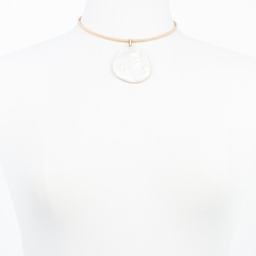 Cream Mother of Pearl Diamond Choker